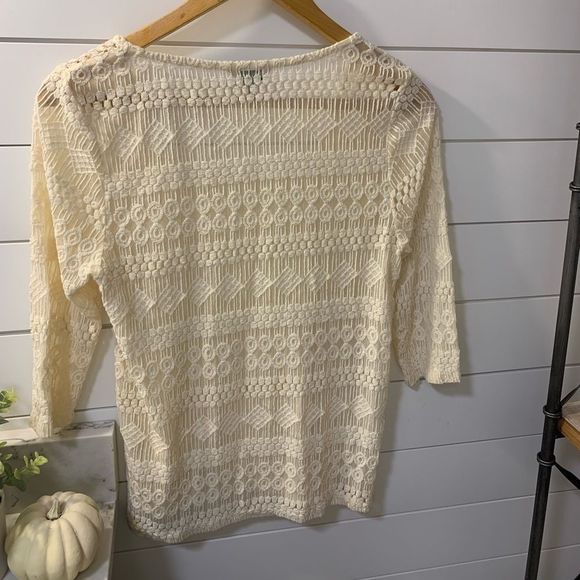LUCKY BRAND Embroidered Bone White Top - Picture 6 of 7